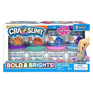 lot 6542 image: Cra-Z-Art s Cra-Z-Slimy Bold & Bright 8 Pack Multicolor Premade Slime Set
