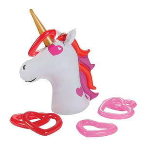 lot 6545 image: Valentine Unicorn Inflate Ring Toss Game - Toys - 7 Pieces