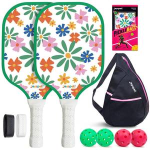 lot 7112 image: Premium Pickleball Paddles Set 2, 7.5oz Fiberglass Surface & Honeycomb Core, Durable Edge Guard, Ergonomic Grip, Includes 4 Indoor Outdoor Balls & Carry Bag