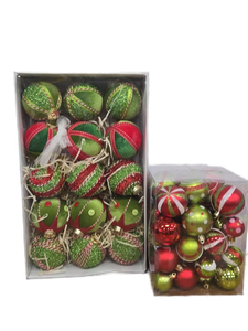 lot 7128 image: Red and Green Christmas Ball Ornament Collection