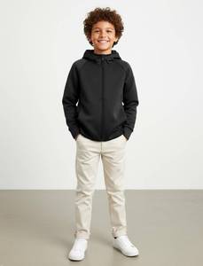 lot 7612 image: Zip Up Black Hoodie Jacket, Size 10-11