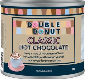 lot 7646 image: Double Donut Coffee Classic Bulk Hot Chocolate Mix, Rich Hot Cocoa 12 Ounce Canister, Hot Chocolate Powder (Best By 09032026)