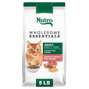 lot 13140 image: NUTRO WHOLESOME ESSENTIALS Natural Dry Cat Food Adult Cat Salmon and Brown Rice Recipe 5 lb. Bag (BEST BY JAN 03 2027)