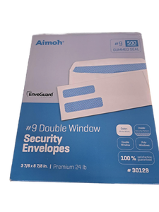 lot 13141 image: 9 Double Window Security Business Mailing Envelopes For Invoices Statements