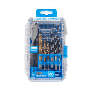 lot 13142 image: HART 35-Piece Assorted Drill Bit and Drive Bit Set WoodMetalPVC Customizable Modular Case