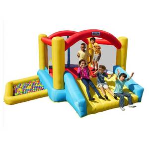Sportspower My 1st Jump N Play Large Inflatable Bounce House for Kids with Slide & Ball Pit  Indoor/Outdoor Backyard Bouncer  400W Blower - Retail:  $215