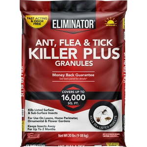 lot 15750 image: Eliminator Ant Flea & Tick Killer Plus Lawn Insect Granules 20lb - Retail $61