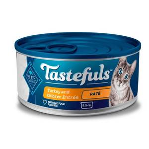 lot 15751 image: 7 pack Blue Buffalo Tastefuls Natural Pate Wet Cat Food with Turkey & Chicken Entree- 5.5oz (Best By12.29.28)