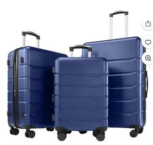 lot 15763 image: 3-Piece Hard Shell Luggage Set - Retail $65