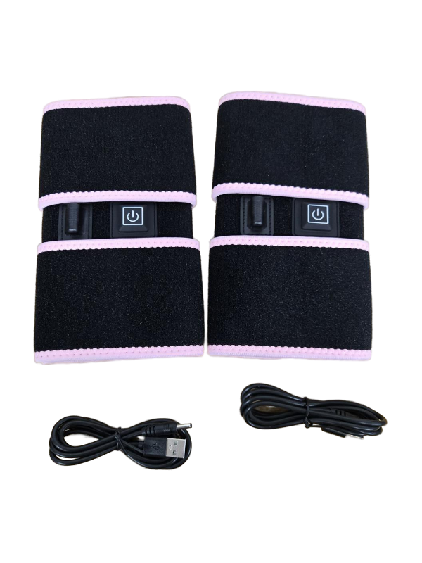 lot 9777 image: Heated Knee Wraps with USB Power - BlackPink Trim