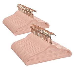 lot 6563 image: Better Homes & Gardens Non-Slip Velvet Adult Clothing Hangers 100 Pack  Pink  Space Saving