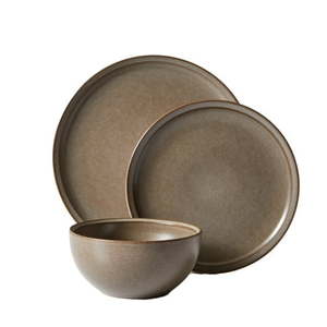 lot 6565 image: Better Homes and Gardens Banks Brown 12-Piece Stoneware Plates & Bowls Dinnerware Set