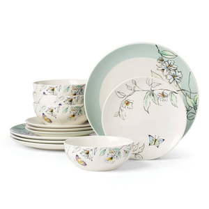 lot 6570 image: Oneida Entertain 365 12-Piece Botanica Dinnerware Set (Service for 4) - Retail $57