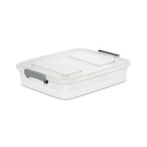 lot 6574 image: Sterilite 6.2 Qt. Modular Latch Box Plastic  Titanium (Missing Lock Handle)