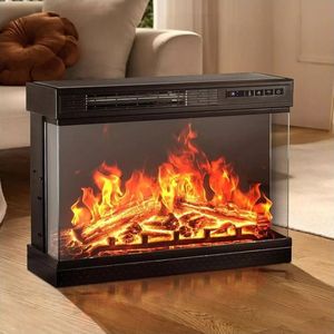 lot 6596 image: 24 inch 3-Sided Glass Electric Fireplace Insert - Retail $240