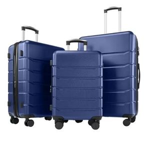 lot 6599 image: 3-Piece Luggage Sets, Hard Shell Suitcases with Spinner Wheels, Lightweight Rolling Suitcase Sets with TSA Lock, Blue (202428 Inch) - Retail $66