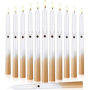 lot 7153 image: 12 Pcs Christmas Taper Candles 10 Long