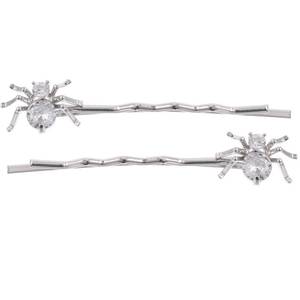 lot 7705 image: 8Pcs Funny Zircon Spider Hairpins