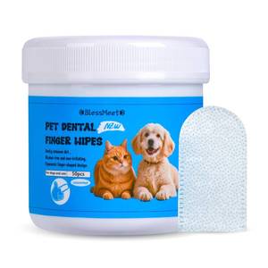 lot 7710 image: 2 Count of Blessmeet PET Teeth Cleaning Wipes for Dogs & Cats,Gentle Pet Dental Care Wipes with Massaging Micro-Brushing Beads, Remove Bad Breath & Plaque.Dog Toothbrush & Tooth Brushing Kit-Unscented