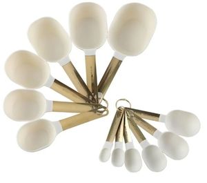 lot 13178 image: Cook with Color 12-Piece Measuring Cup & Spoon Combo Set, Essential Kitchen Utensils, Dishwasher Safe, White