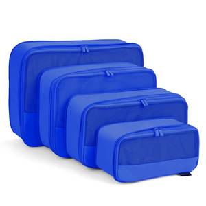 lot 13186 image: 4 Piece Compression Packing Cubes for Suitcases and Backpack, Lightweight Travel Organizers (Bright Blue, 4 Pack)