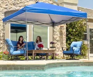 lot 15785 image: Everbilt 10x10 Blue Instant Canopy Pop Up Tent (See Pic 3)- Retail $128
