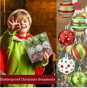 lot 15796 image: Shatterproof Christmas Ornament Set - 18 Pieces
