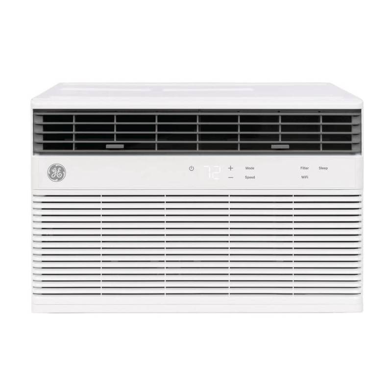 lot 15288 image: 18,300 BTU 230208-Volt Window Air Conditioner Cools 1000 sq. ft. with Wi-Fi and Remote in White (Damaged, See Pics)- Retail $599