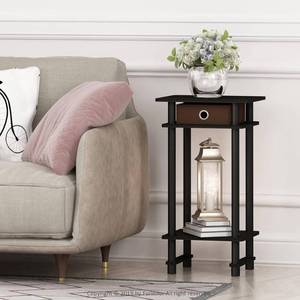 lot 6603 image: Furinno Turn-N-Tube Tall End Table with Bin EspressoBrown