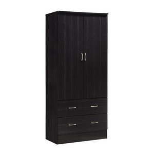Hodedah Imports 2 Drawer 2 Door Wardrobe  Black - Retail: $361