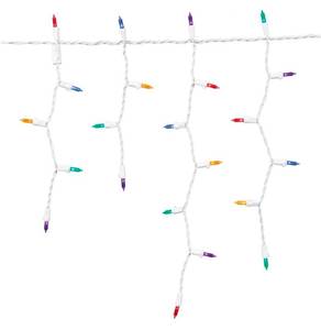 lot 7224 image: IndoorOutdoor 300-Count LED Icicle Christmas Lights, Multicolor, 18