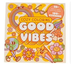 lot 7225 image: 5 Count Cozy Coloring Good Vibes With Stickers