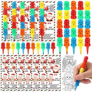 lot 7234 image: 24 Sets Christmas Santa Claus Crayons Party Favors