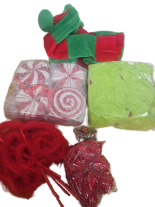 lot 7235 image: Holiday Red and Green DecorCrafting Materials Bundle