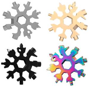 lot 7739 image: 16 Pack 18-in-1 Snowflake ,Multi Tool, Portable Stainless Steel Bottle OpenerFlat Phillips Screwdriver KitWrench