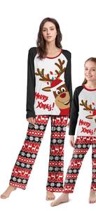 lot 7746 image: 2 Count Christmas Pajama Sets Printed Top and Pant Sleepwear- Women S