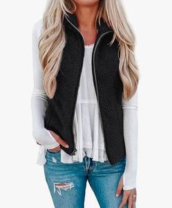 lot 7766 image: Womens Fuzzy Sherpa Fleece Jacket Vest -Size M