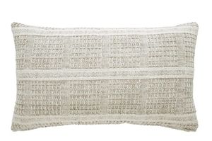 lot 13213 image: Better Homes & Gardens 14 x 24 Beige Chunky Woven Plaid Decorative Pillow