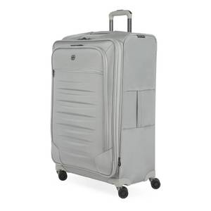 lot 13228 image: SWISSGEAR Checklite Softside Large Checked Suitcase - Gray Tear-Resistant, 8 Wheels Dimensions (Overall) 31 Inches (H) x 19 Inches (W) x 13 Inches (D) - Retail $210