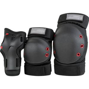 lot 13235 image: Dark Lightning KidsJuniorYouth Knee Pads Elbow Pads Wrist Guards 3 in 1 Protective Gear, for Skateboard,Roller Skate,Inline,Cycling,MTB Bike,Scooter(PolarNight Black,M)