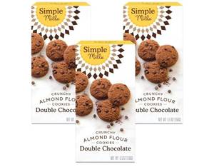 lot 13252 image: (Best by January 19th 2026) Simple Mills Almond Flour Double Chocolate Chip Cookies, Gluten Free and Delicious Crunchy Cookies, Organic Coconut Oil, Good for Snacks, Made with whole foods, 3 Count (Packaging May Vary)