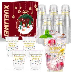 lot 13262 image: 16oz Christmas Disposable Plastic Cups
