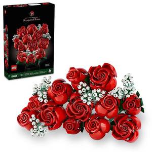 lot 15829 image: LEGO Botanicals Bouquet of Roses Artificial Flowers - Fake Red Roses Building Set for Adults  Ages 18 10328 - Retail $80