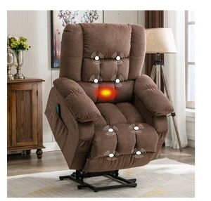 lot 16994 image: JONPONY Power Lift Recliner Chair Recliners for Elderly with Heat and Massage Recliner Chair for Living Room with Infinite Position and Side Pocket,USB Charge Port,Brown - Retail $270