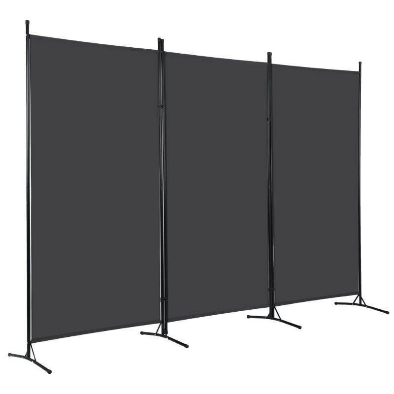lot 4413 image: FDW 3-Panel Room Divider Privacy Screen, 6FT Portable Folding Partition with Metal Frame (102 W x 70 H)
