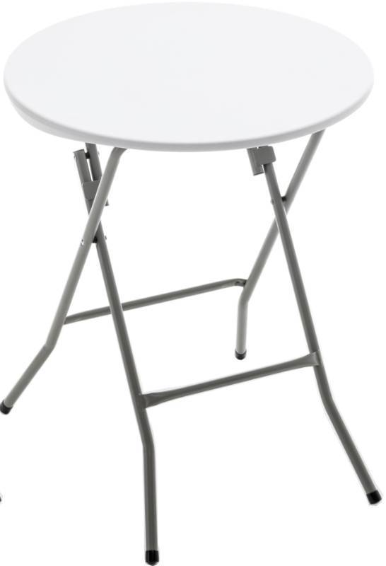 lot 15128 image: BTEXPERT, White 24 Round Plastic Folding Table 30 Height