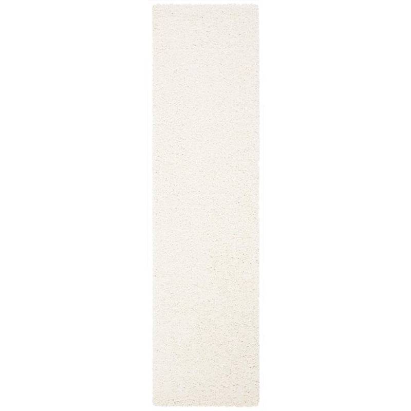 lot 4744 image: Primo Mason Solid Plush Shag Runner Rug Ivory 22 x 8