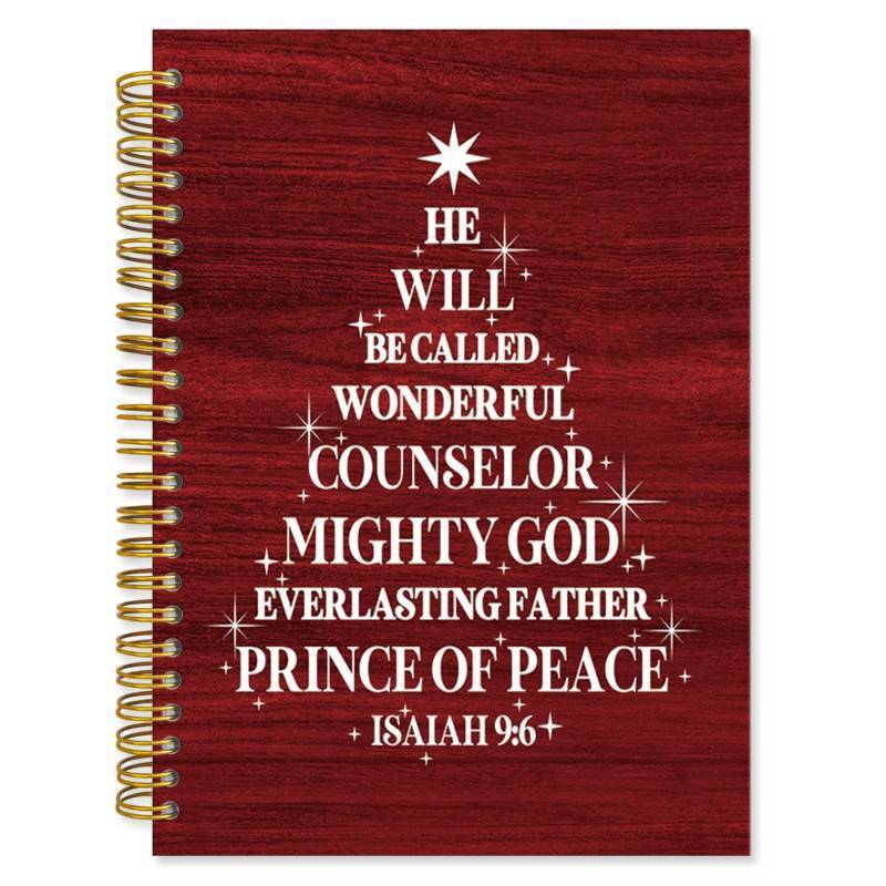 lot 10033 image: Vintage Red Christian Christmas Tree Spiral Notebook Gift