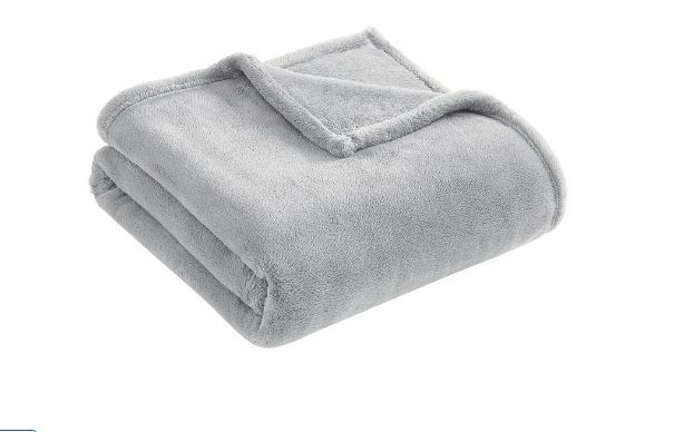lot 6190 image: Juyafio Luxury Flannel Fleece Throw Blankets Light Gray - 330 GSM - Soft Lightweight Cozy Plush Fuzzy Blanket Microfiber, 50x60 inches