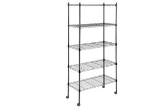 lot 6655 image: Simple Deluxe 5-Tier Storage Shelving Unit, 24 D x 14 W x 59 H - Retail $56